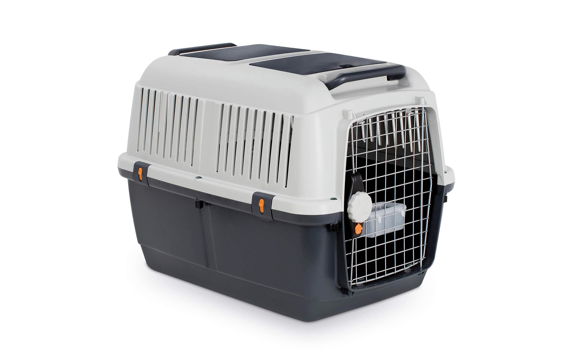 MP Bergamo – Transportbox Bracco Travel 5 – für Hunde – 600×620×810 mm – Grau, Schwarz – Kunststoff