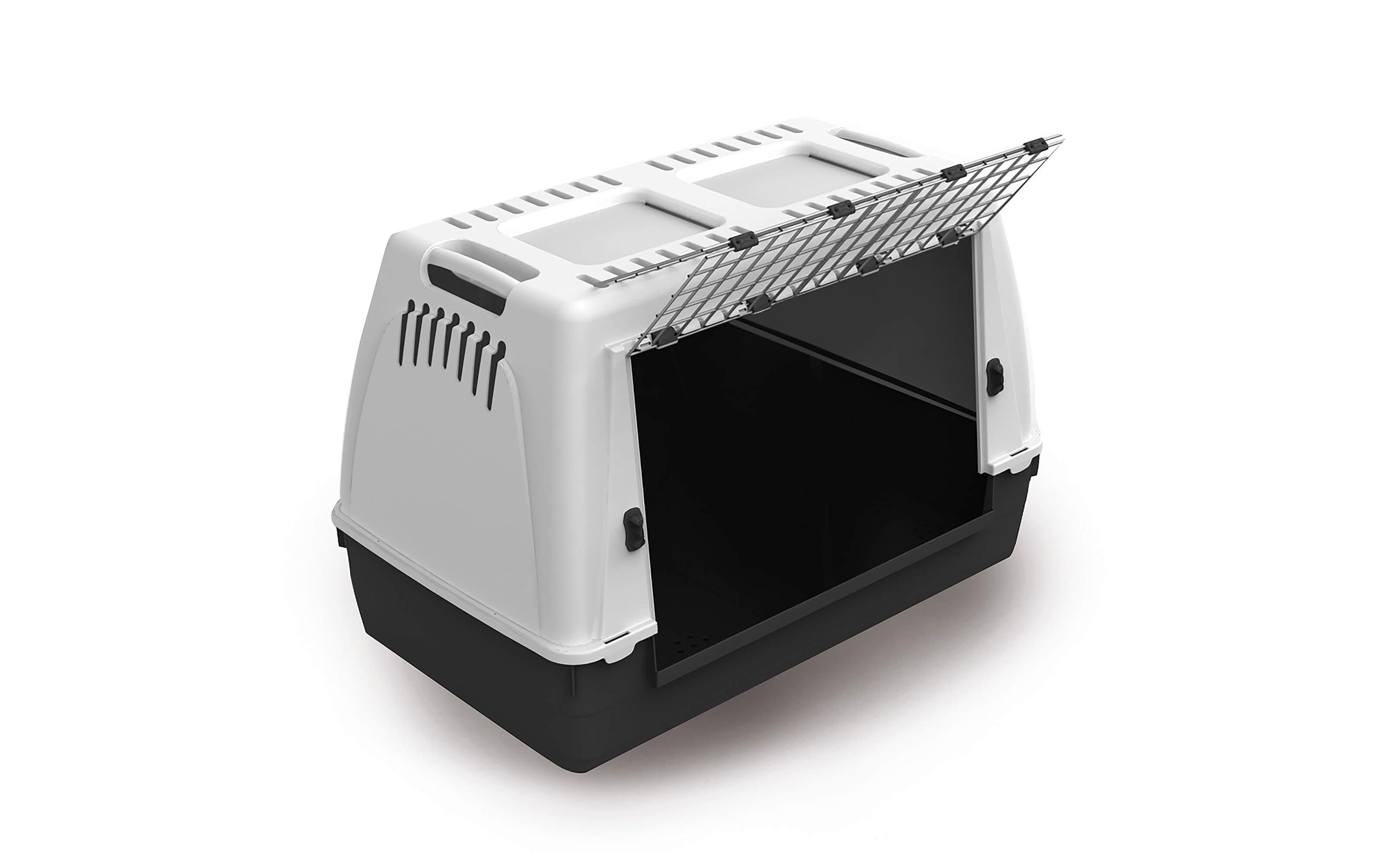 MP Bergamo – Transportbox Bracco 100 – für Hunde – 1000×650×600 mm – Schwarz – Kunststoff