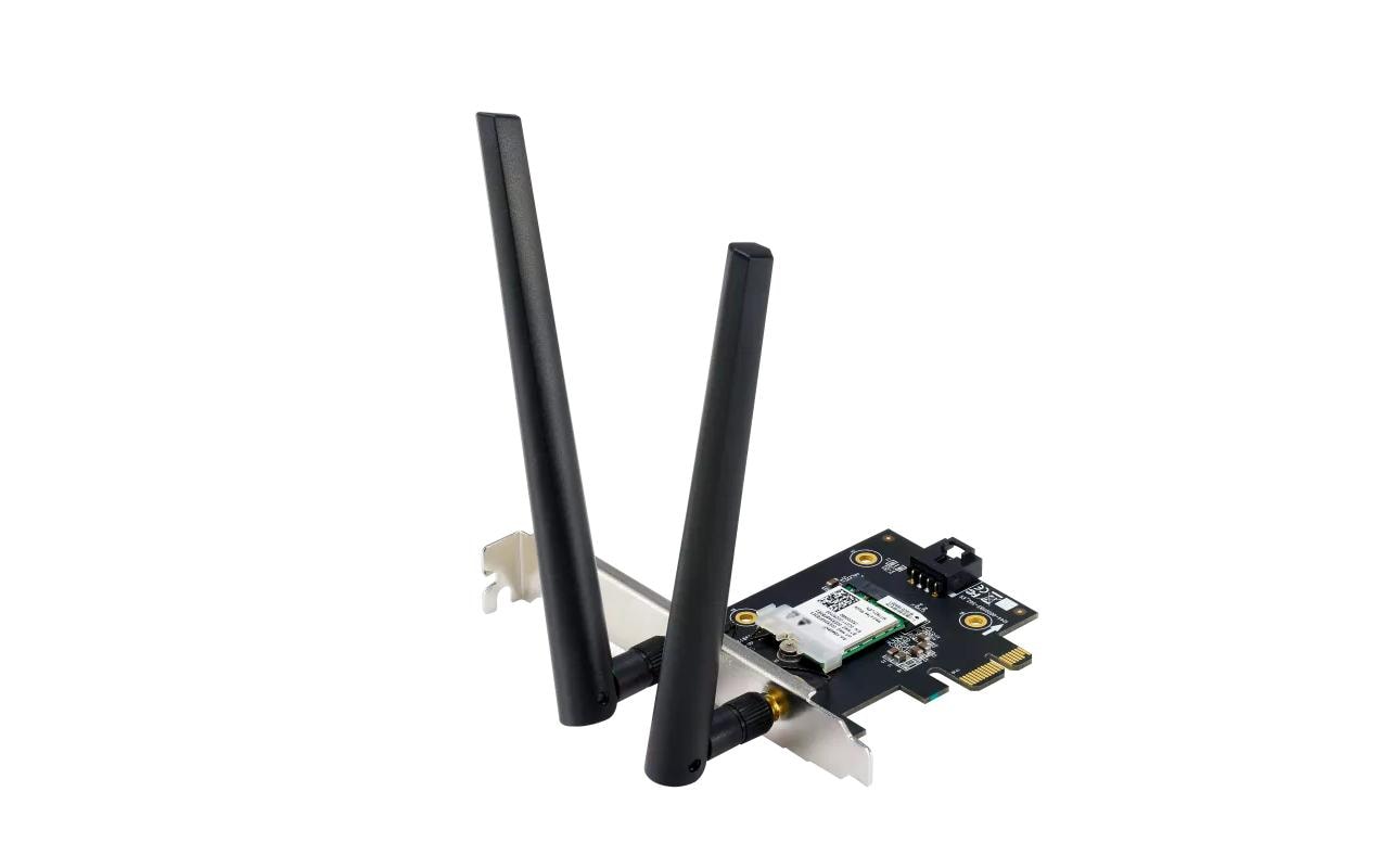 ASUS PCE-AXE5400 – PCIe WLAN-Karte – Wi-Fi 6E (2,4/5/6 GHz), 2,4 Gbit/s, Bluetooth 5.2, für PC