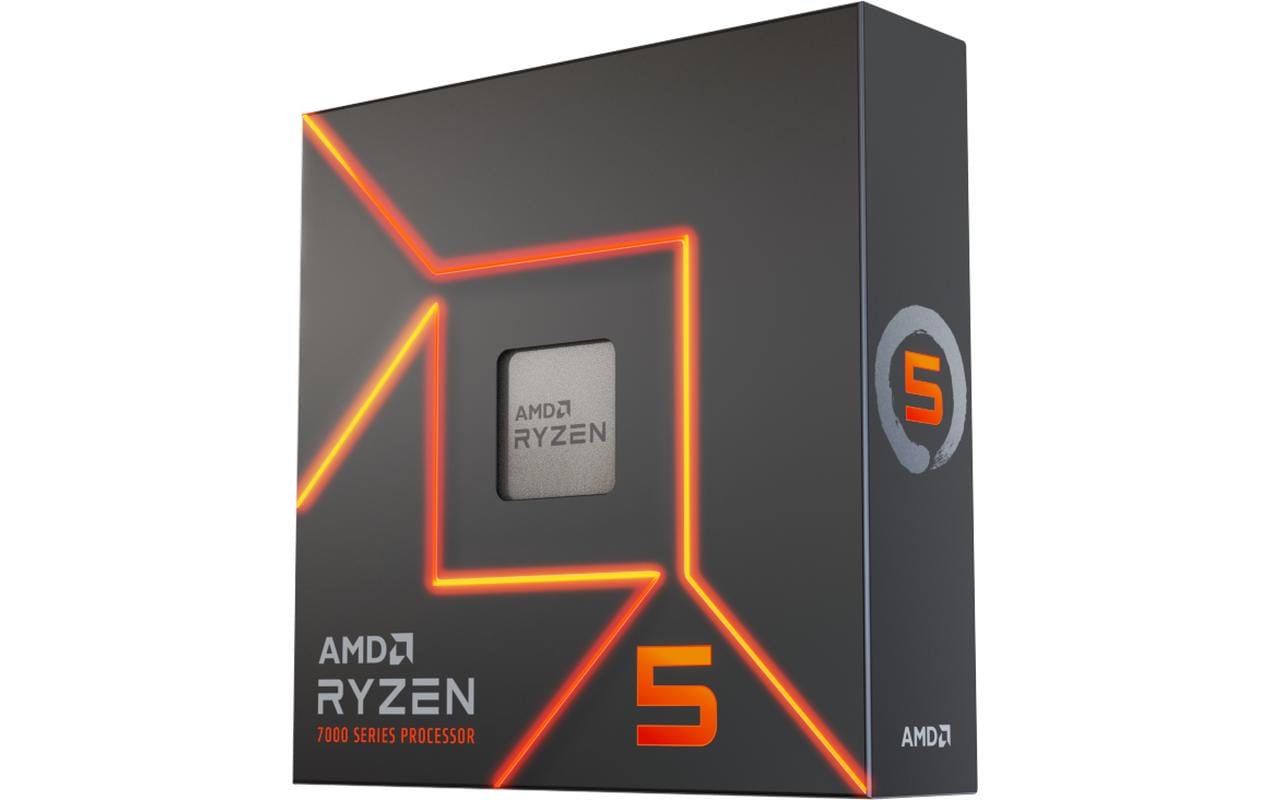 AMD Ryzen 5 7600X – Prozessor – Sockel AM5, 6 Kerne, 12 Threads, Boost 5,3 GHz, 105 W