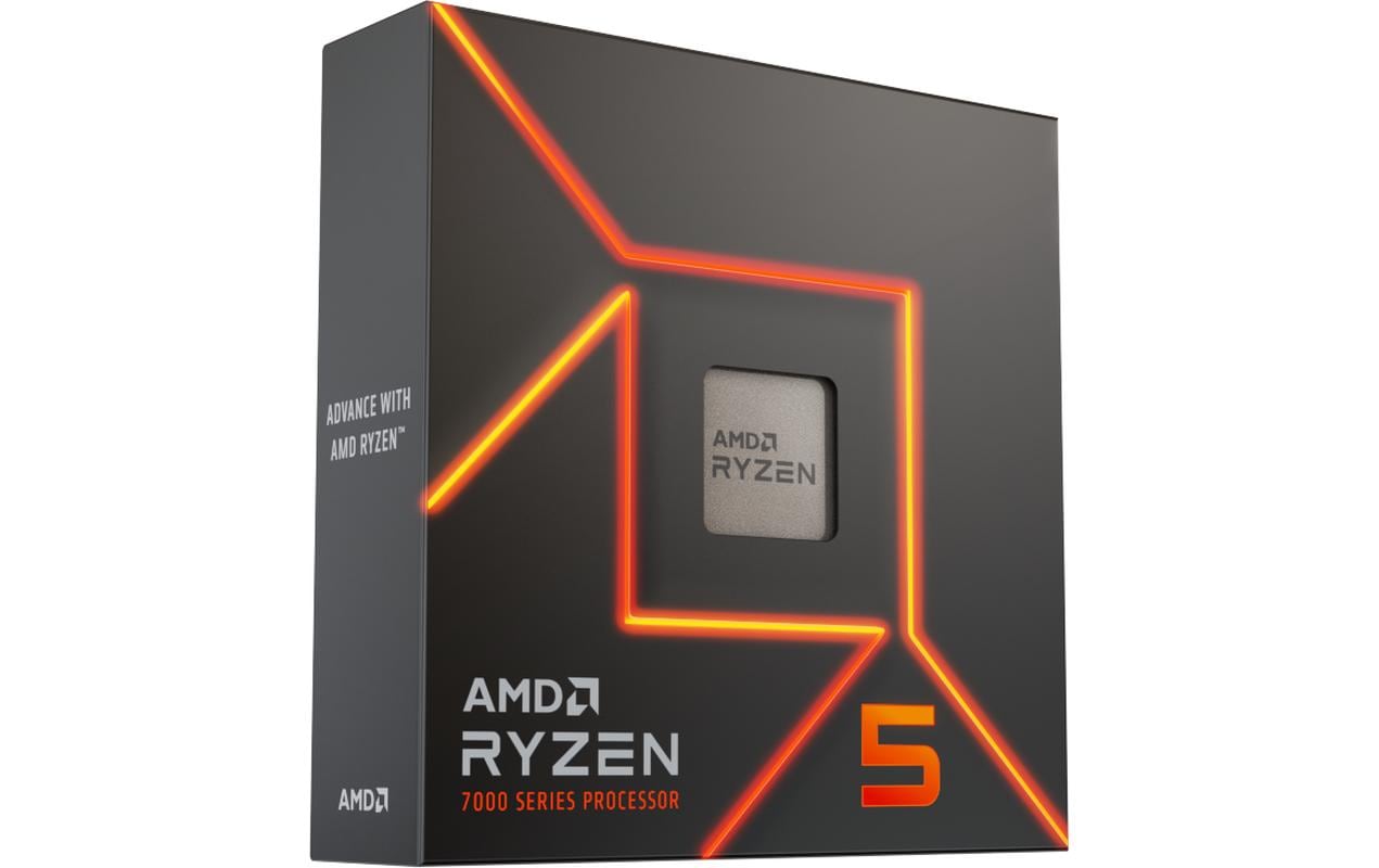 AMD Ryzen 5 7600X – Prozessor – Sockel AM5, 6 Kerne, 12 Threads, Boost 5,3 GHz, 105 W