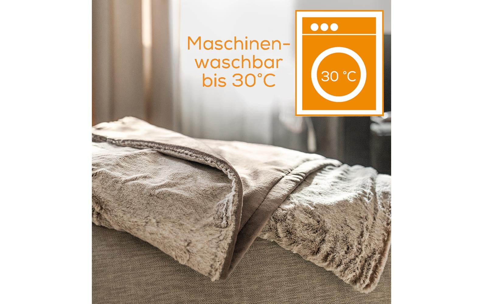Beurer Nordic Wohndecke – Flauschfaser, Beige – 130 × 180 cm – OEKO-TEX Standard 100