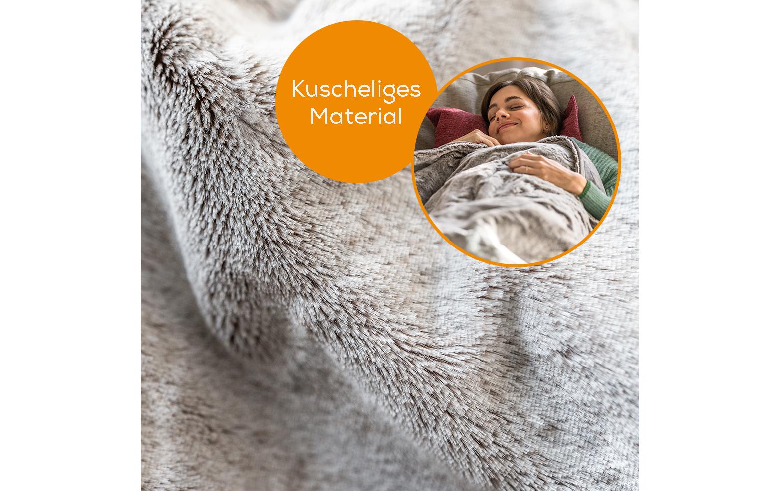 Beurer Nordic Wohndecke – Flauschfaser, Beige – 130 × 180 cm – OEKO-TEX Standard 100