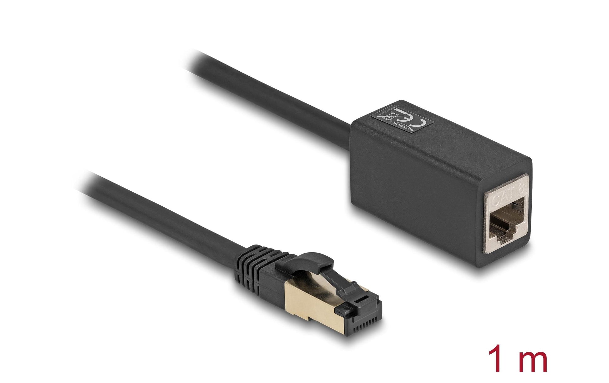 DeLOCK Patchkabel – Cat8.1, S/FTP, 1 m, Schwarz, LSZH, RJ-45