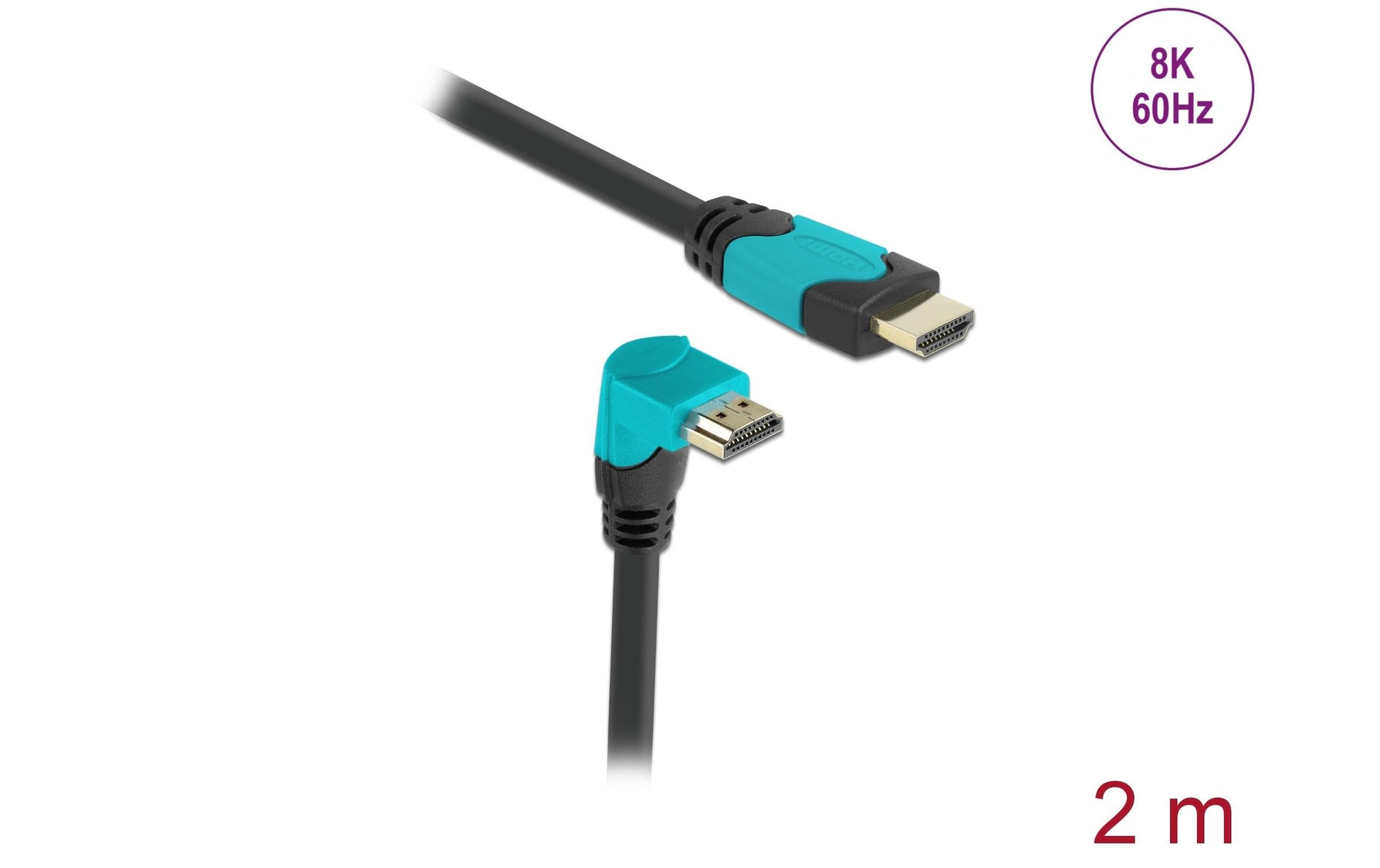DeLOCK HDMI Kabel HDMI 2.1 8K 60 Hz – 2 m – HDR – Schwarz/Blau