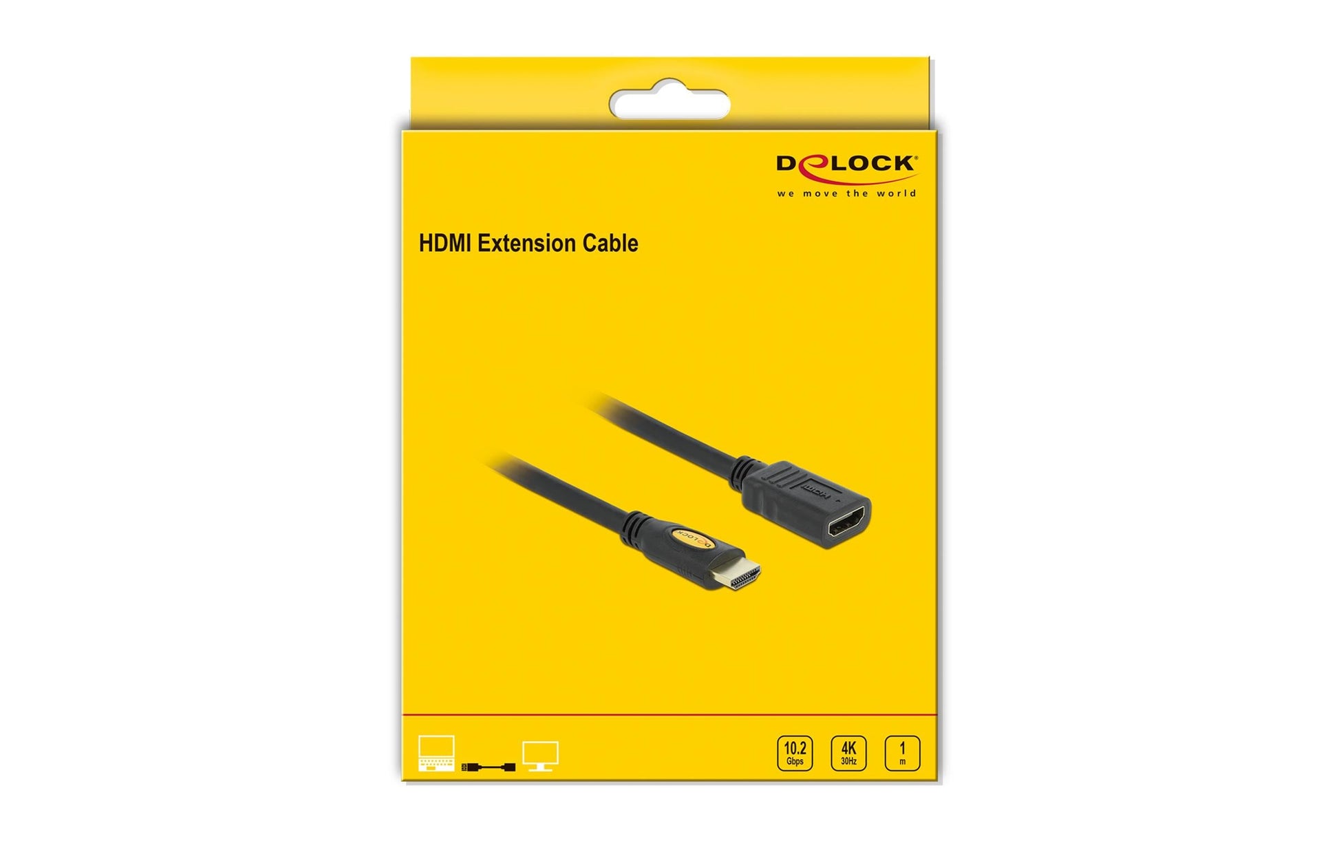 DeLOCK HDMI Verlängerungskabel – 4K 30 Hz – 1 m
