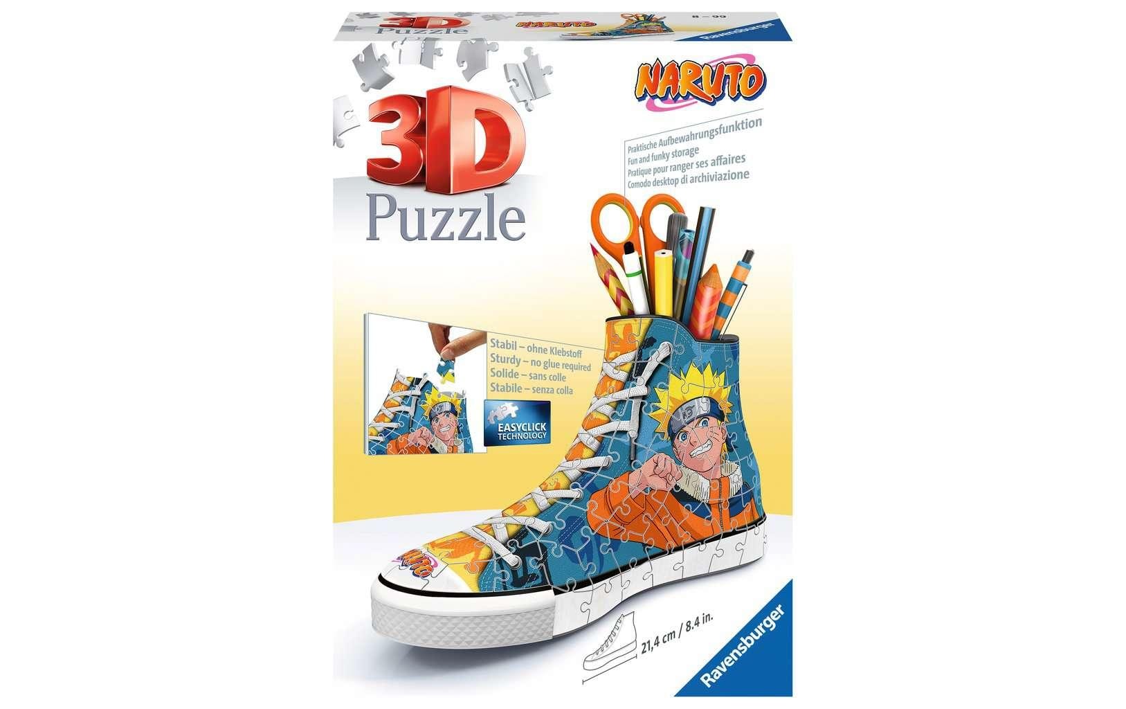 Ravensburger 3D Puzzle Naruto Sneaker – 108 Teile – 21,4 × 13,5 × 7,6 cm – ab 8 Jahren – CE