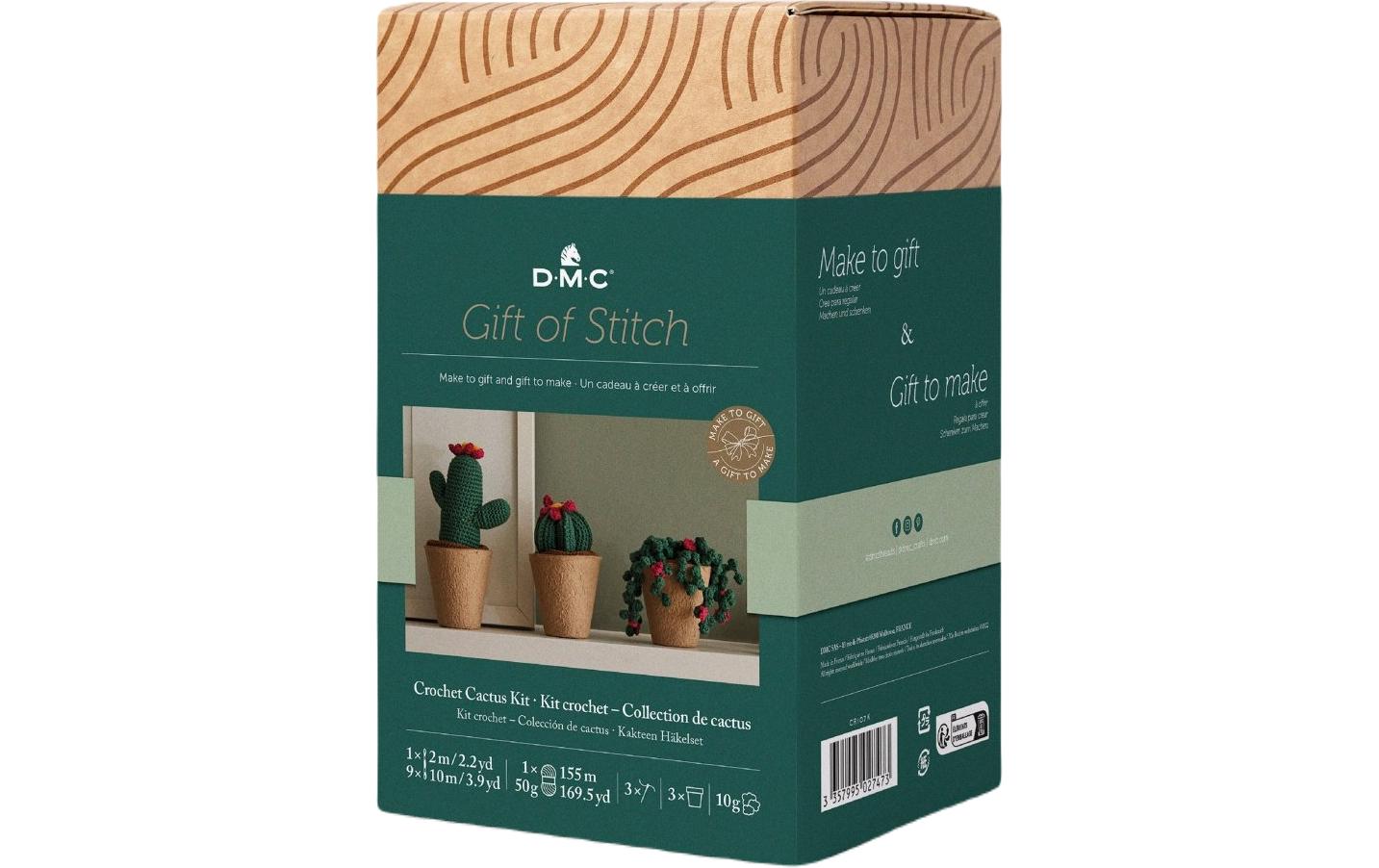 DMC Häkelset – Amigurumi Kaktus – 8 cm – Baumwolle – inkl. Häkelnadel