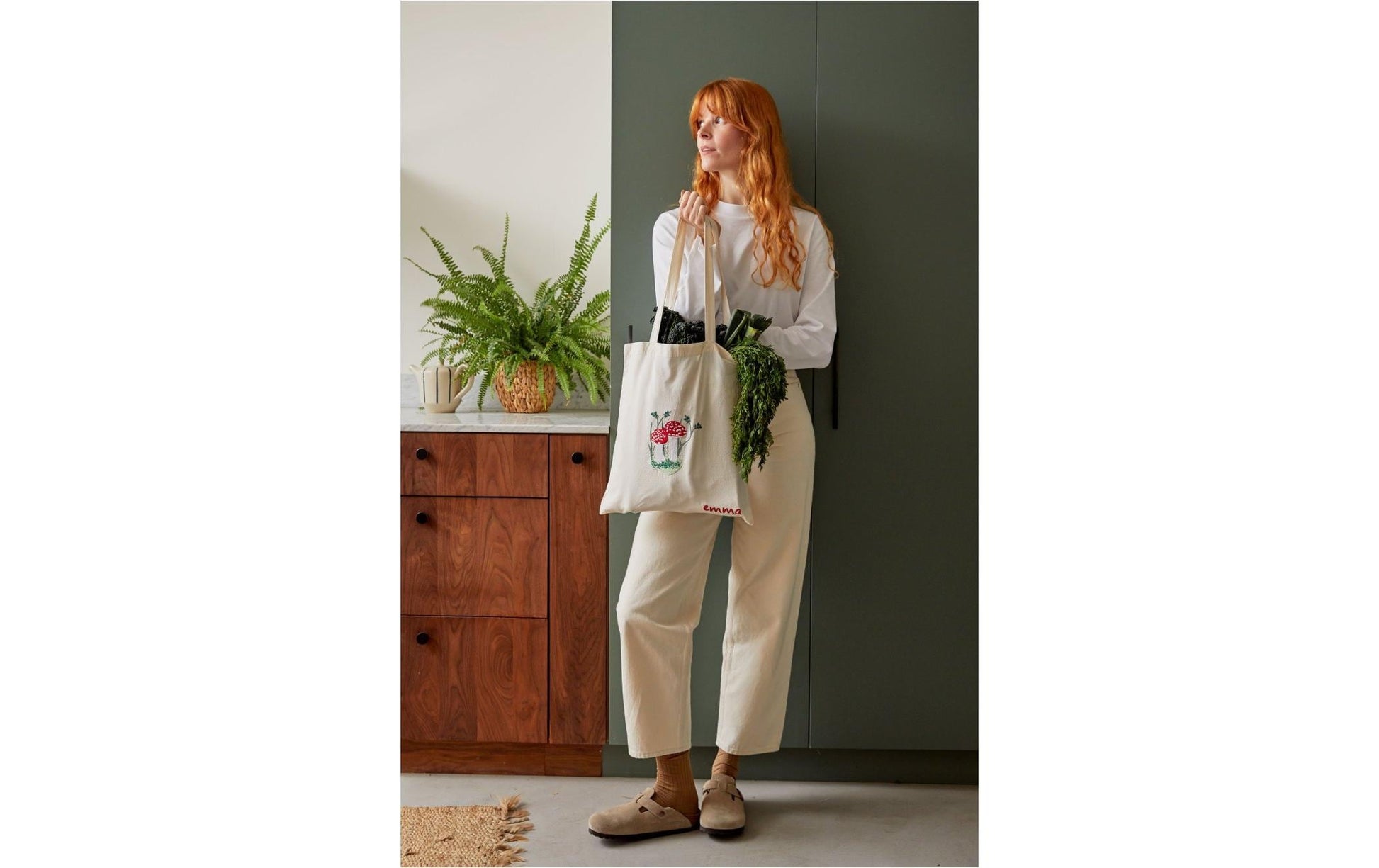 DMC Gift of Stitch – Nähset – Einkaufstasche Pilzmotiv 35 × 42 cm – 18-teilig