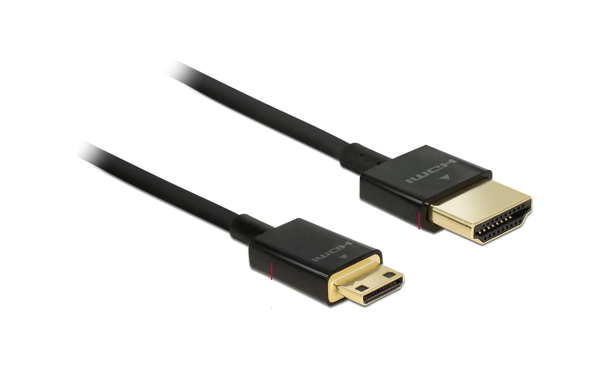 DeLOCK Mini-HDMI auf HDMI Kabel HDMI 2.0 4K 60 Hz – 1 m – Ethernet