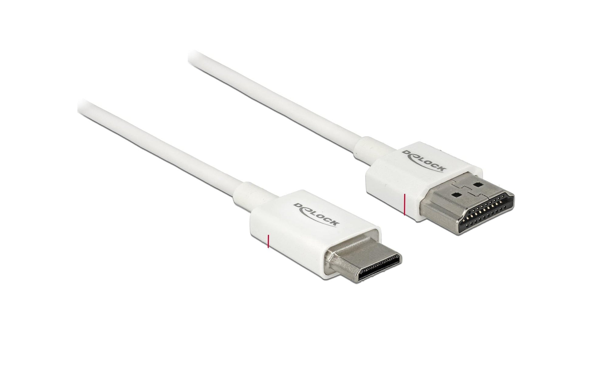 DeLOCK Mini-HDMI auf HDMI Kabel – 4K 60 Hz – 0,25 m – ARC, Ethernet – Weiss