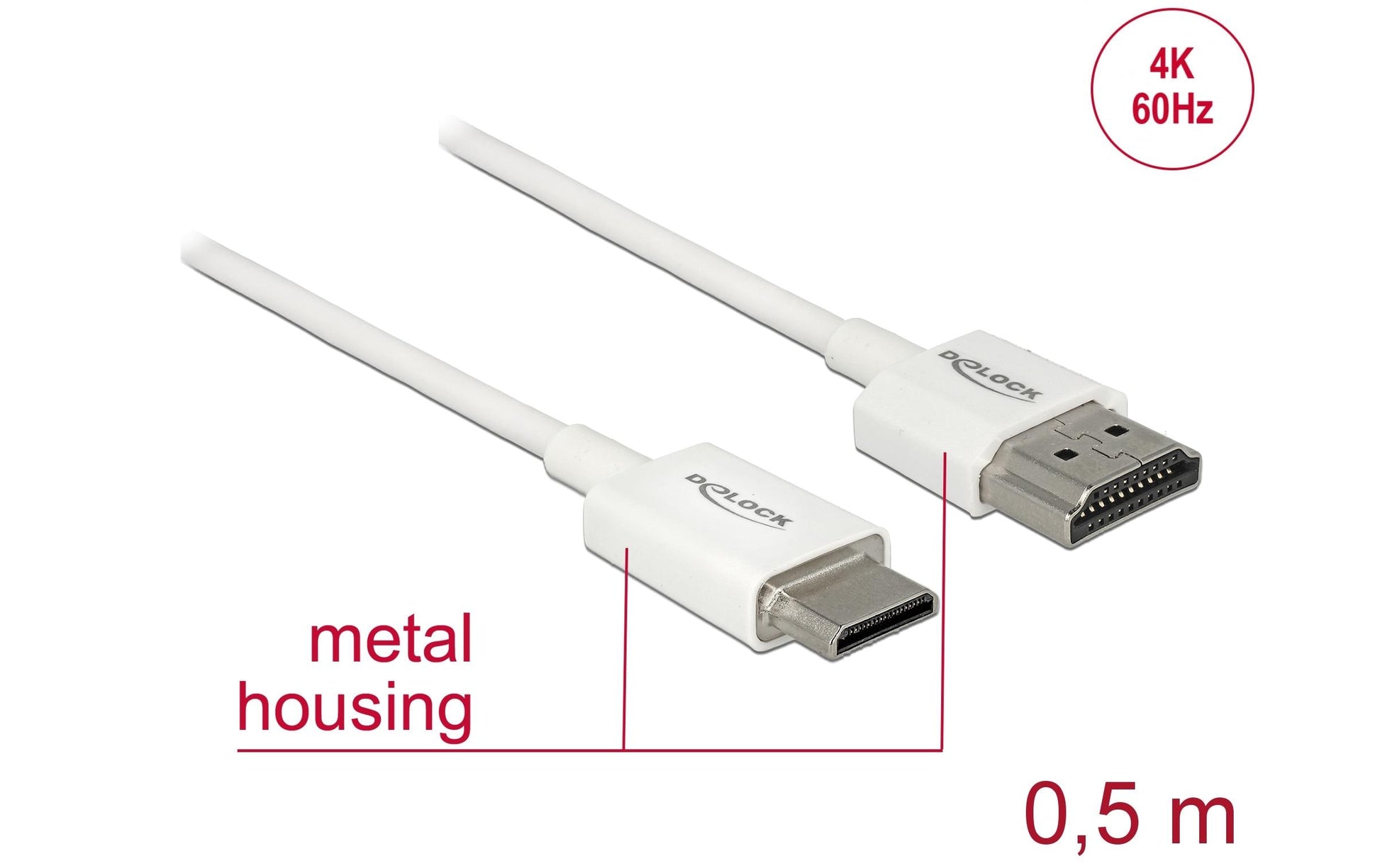 DeLOCK HDMI-Kabel, HDMI/Mini HDMI, Weiss