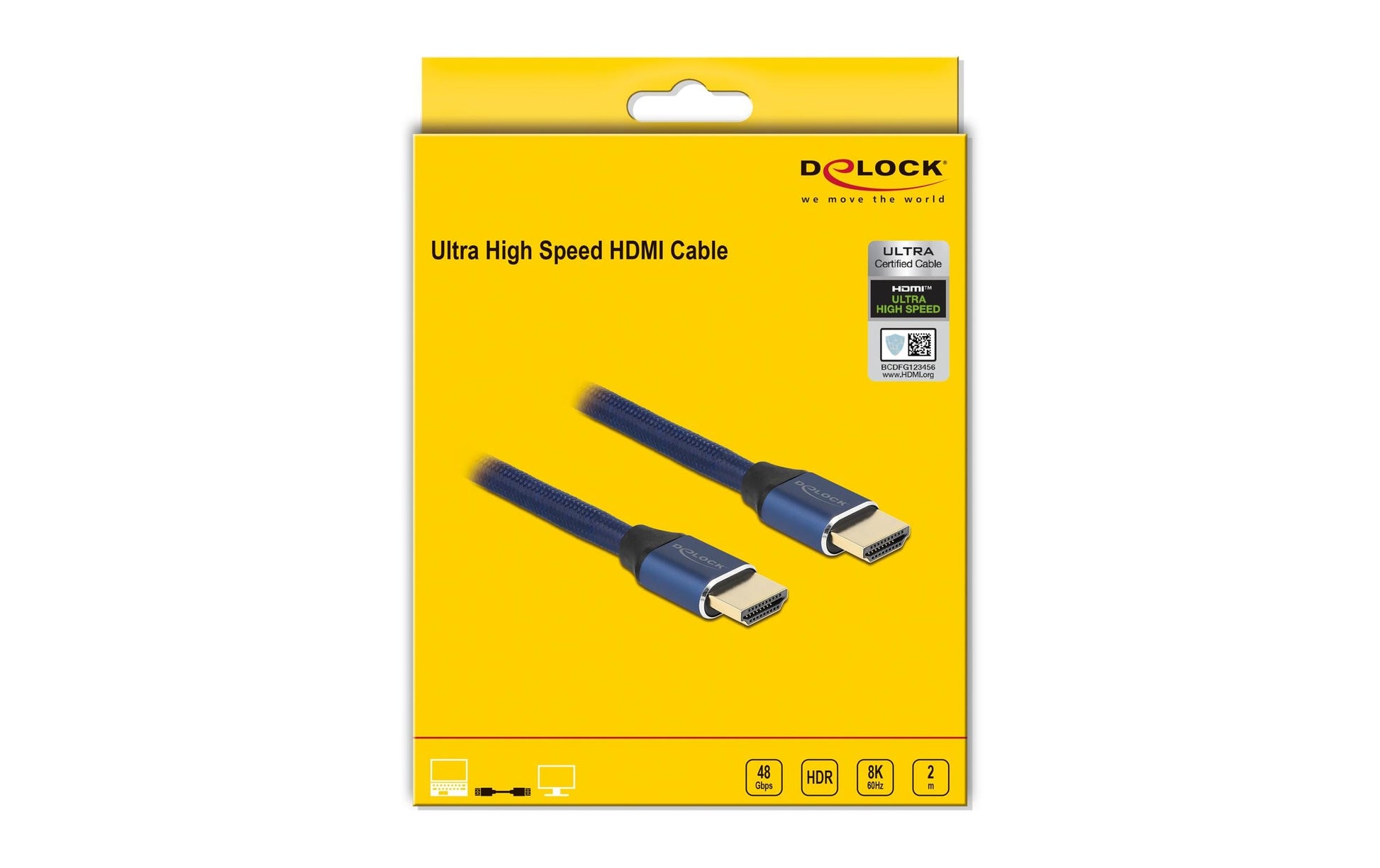 DeLOCK HDMI Kabel HDMI 2.1 8K 60 Hz – 2 m – HDR – Blau