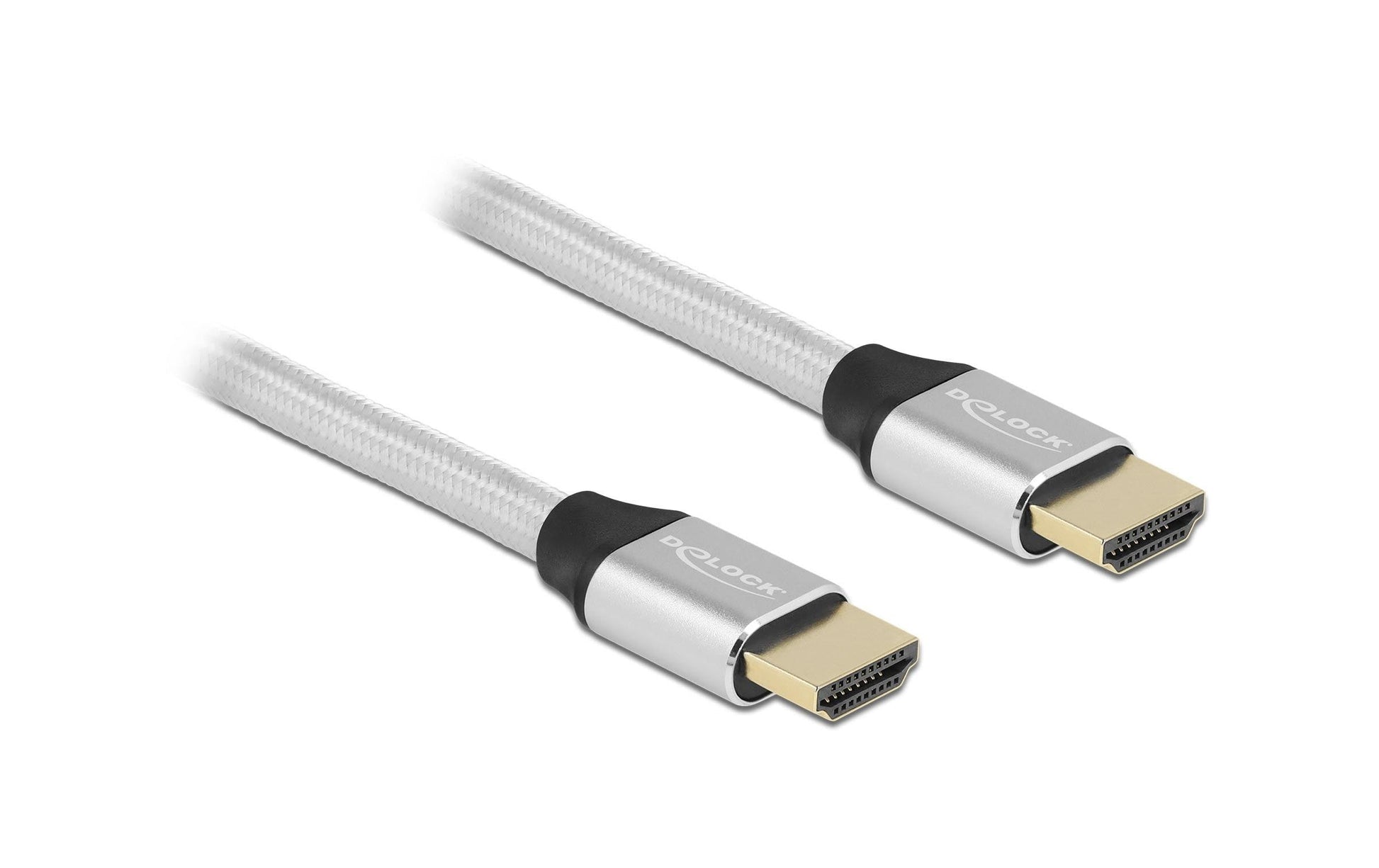 DeLOCK HDMI Kabel HDMI 2.1 8K 60 Hz – 2 m – HDR, ARC – Silber