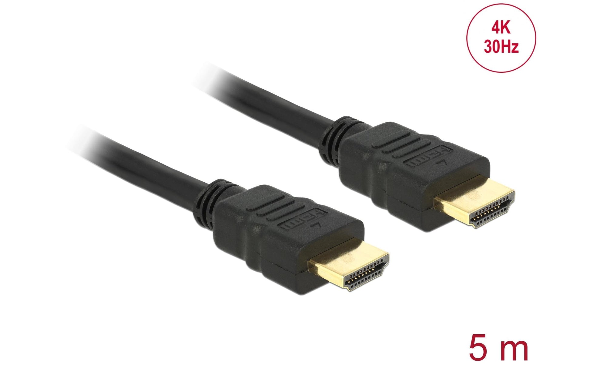 DeLOCK HDMI Kabel (A–A, M–M) HDMI 1.3 4K 30 Hz – 5 m – Ethernet