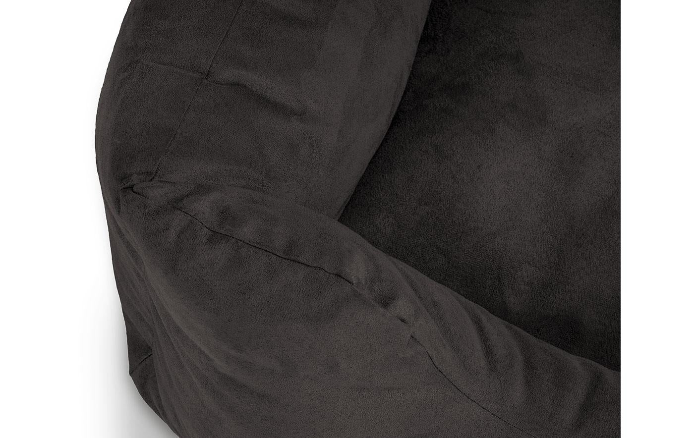 Knuffelwuff Haustierbett – 63 × 85 × 23 cm, Velour, abnehmbarer Bezug, rutschfester Boden, schwarz, 1 Stk.