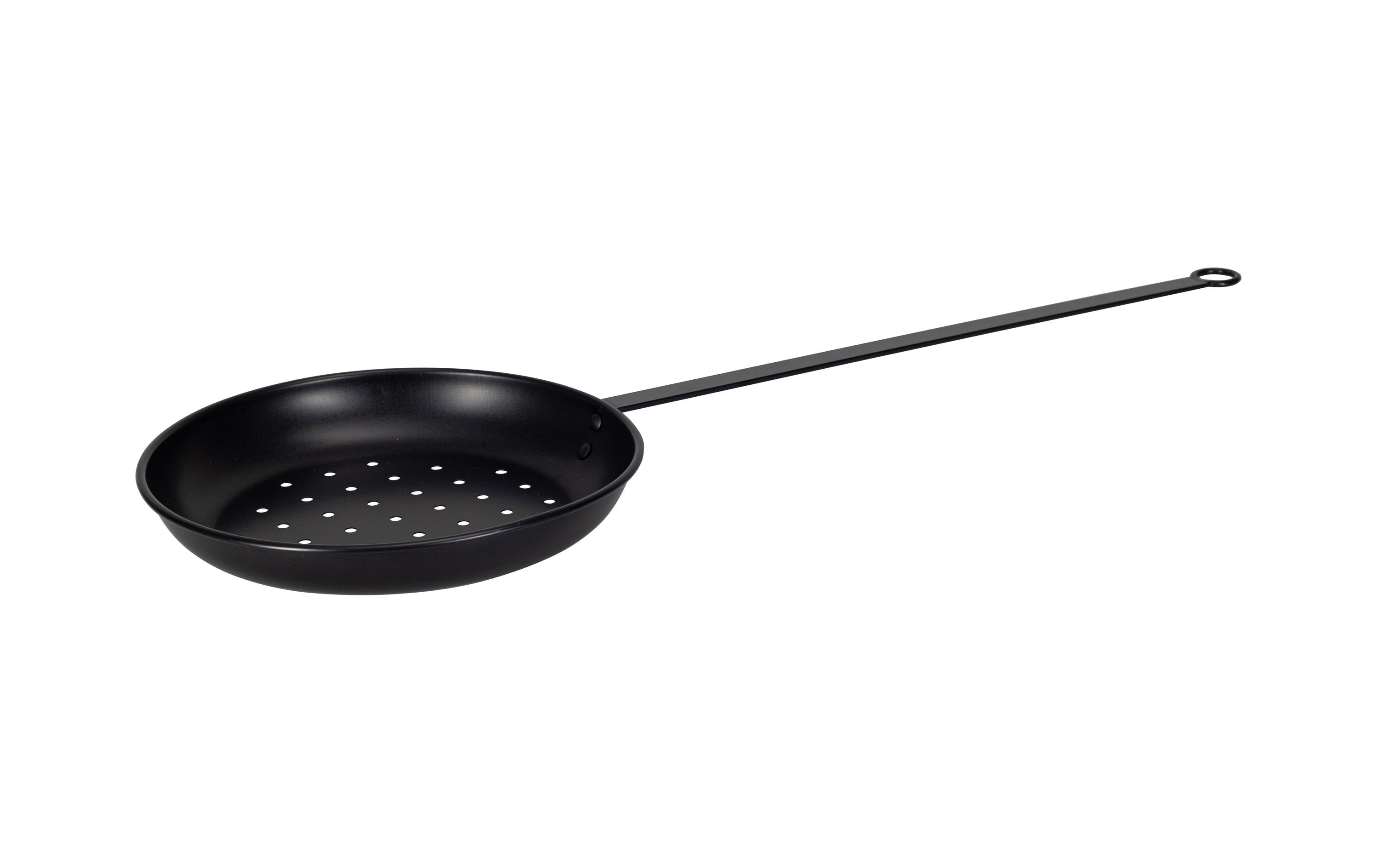 Nouvel Bratpfanne Marroni 27 cm – Stahl, für Grill, schwarz