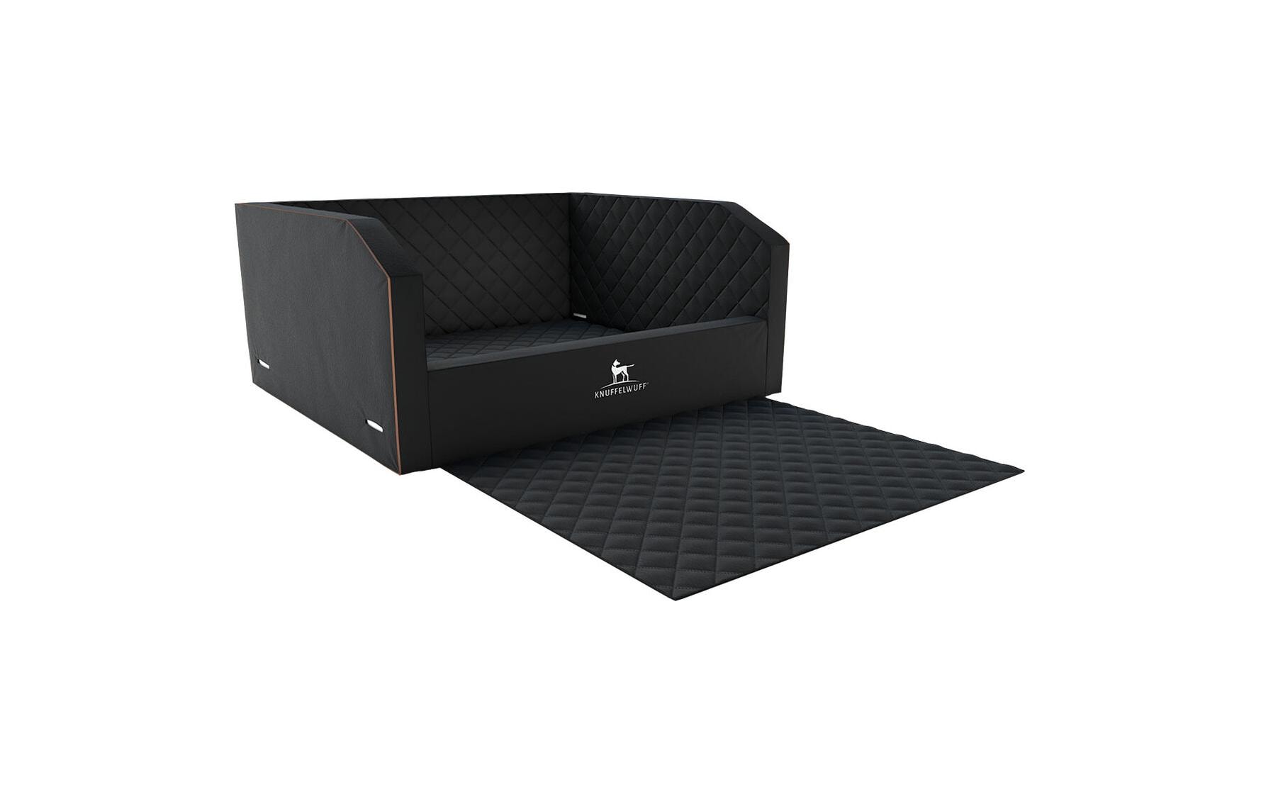 Knuffelwuff Autositz – waschbar bei 30 °C, rutschfest – für Hund – 90×39×65 cm – schwarz – 1 Stk.