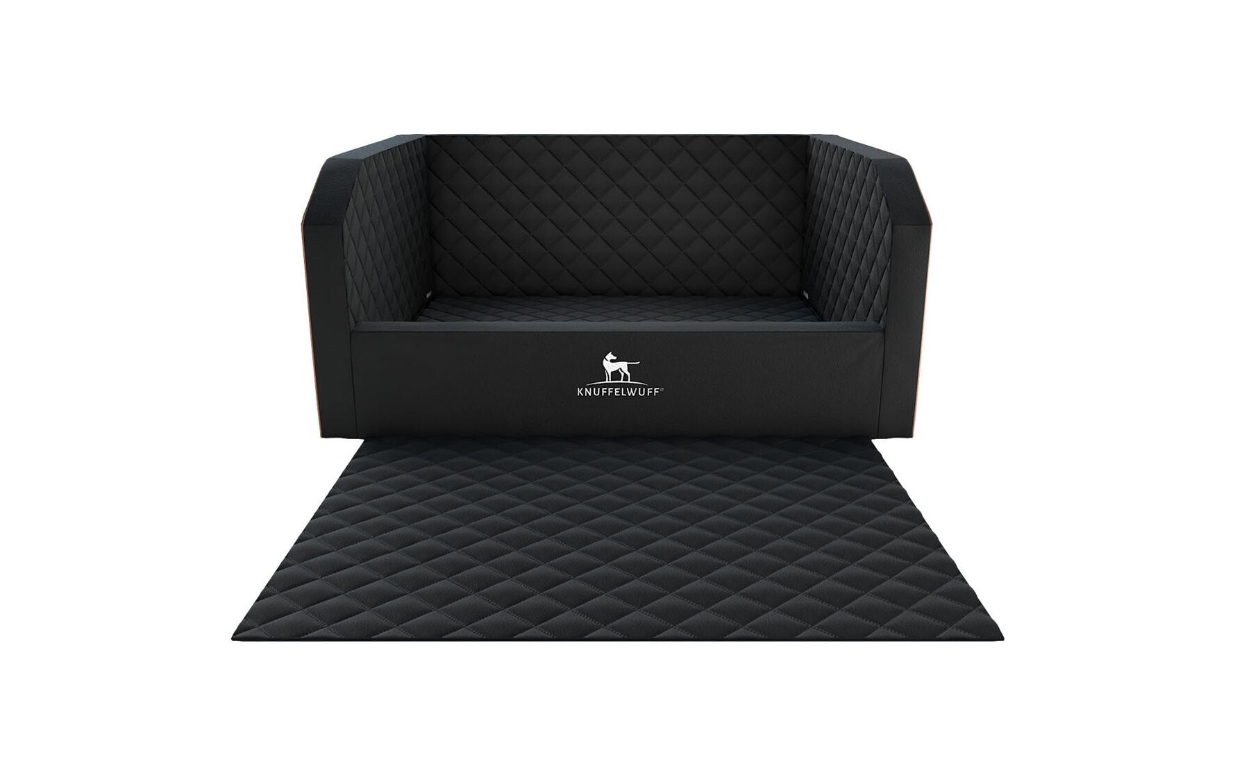 Knuffelwuff Autositz – waschbar bei 30 °C, rutschfest – für Hund – 90×39×65 cm – schwarz – 1 Stk.