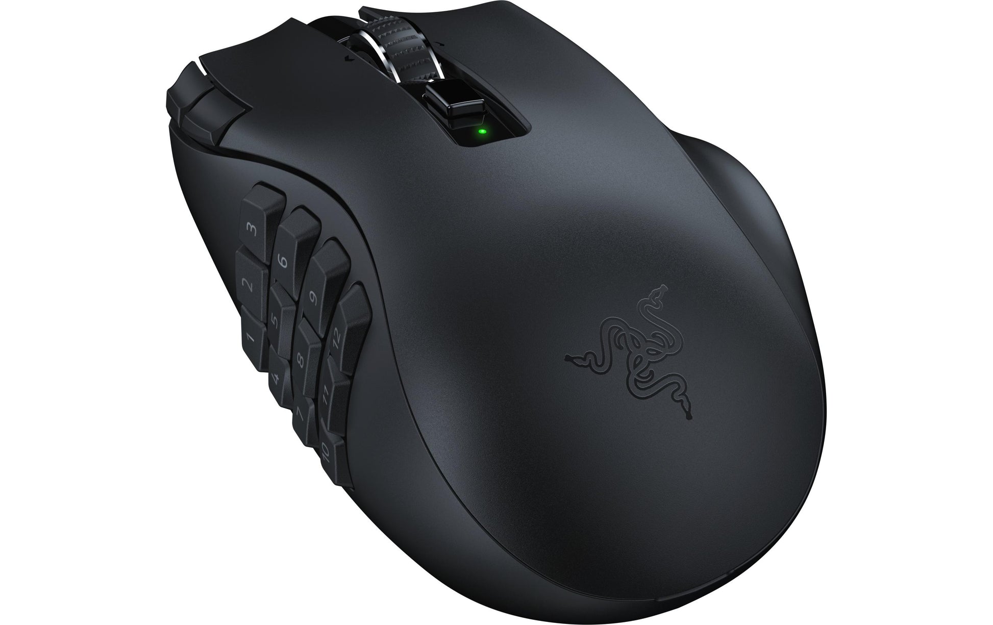 Razer Naga V2 HyperSpeed – Gaming-Maus – Kabellos (Bluetooth/2,4 GHz), 30000 DPI, Rechts, Schwarz