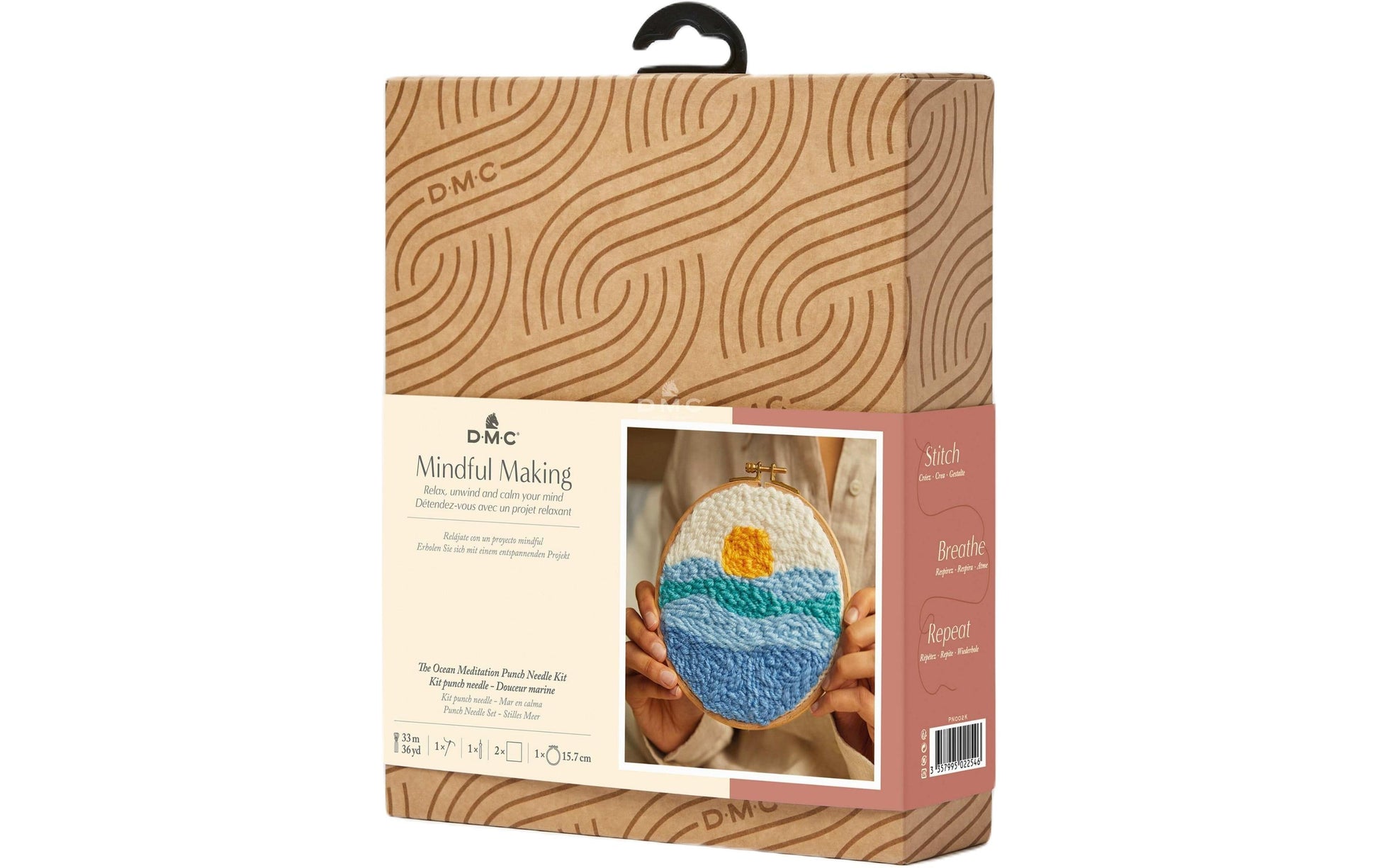 DMC Mindful Making – Stanznadel-Set – Wasserwelt – 15 × 15 cm – 11-teilig – Bambus