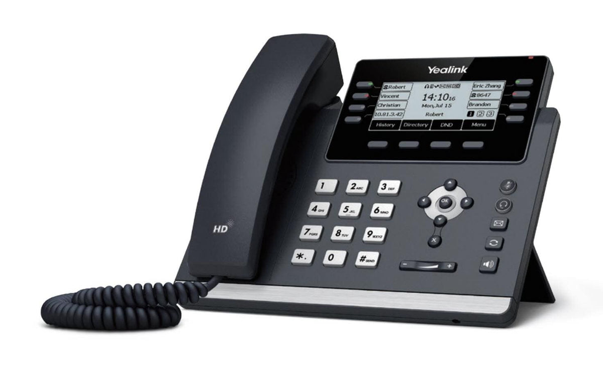 Yealink T43U SIP – IP-Telefon, PoE, WLAN (über Adapter), Grau