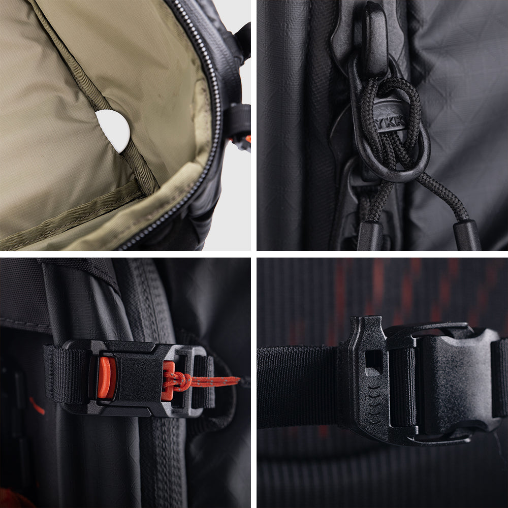 PGYTECH Notebook-Rucksack OnePro Flex – 40 l, mit Regenabdeckung, wasserabweisend, Cordura – Schwarz