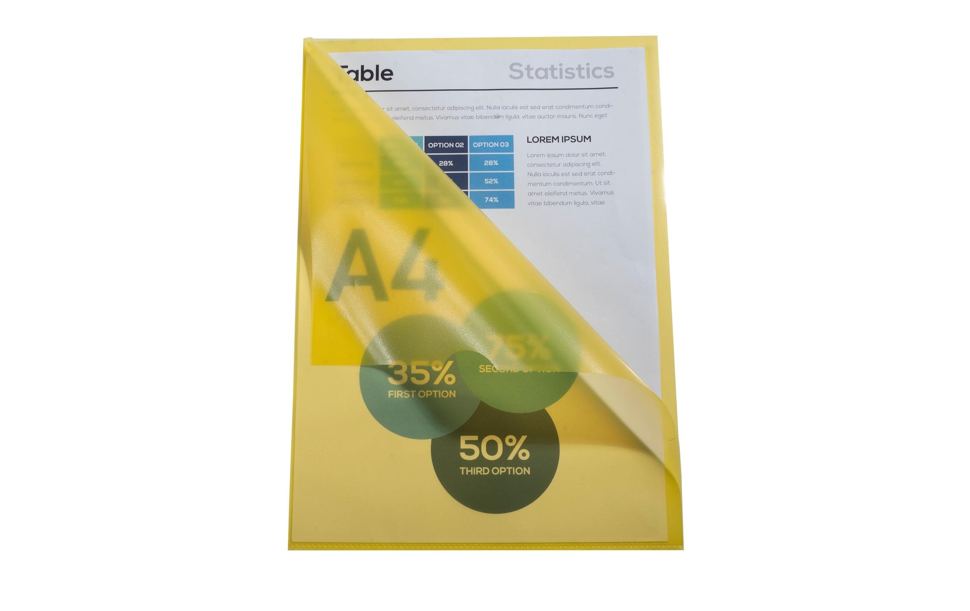 Exacompta Sichthülle A4, blendfrei genarbt, transparent gelb – 100 Stück