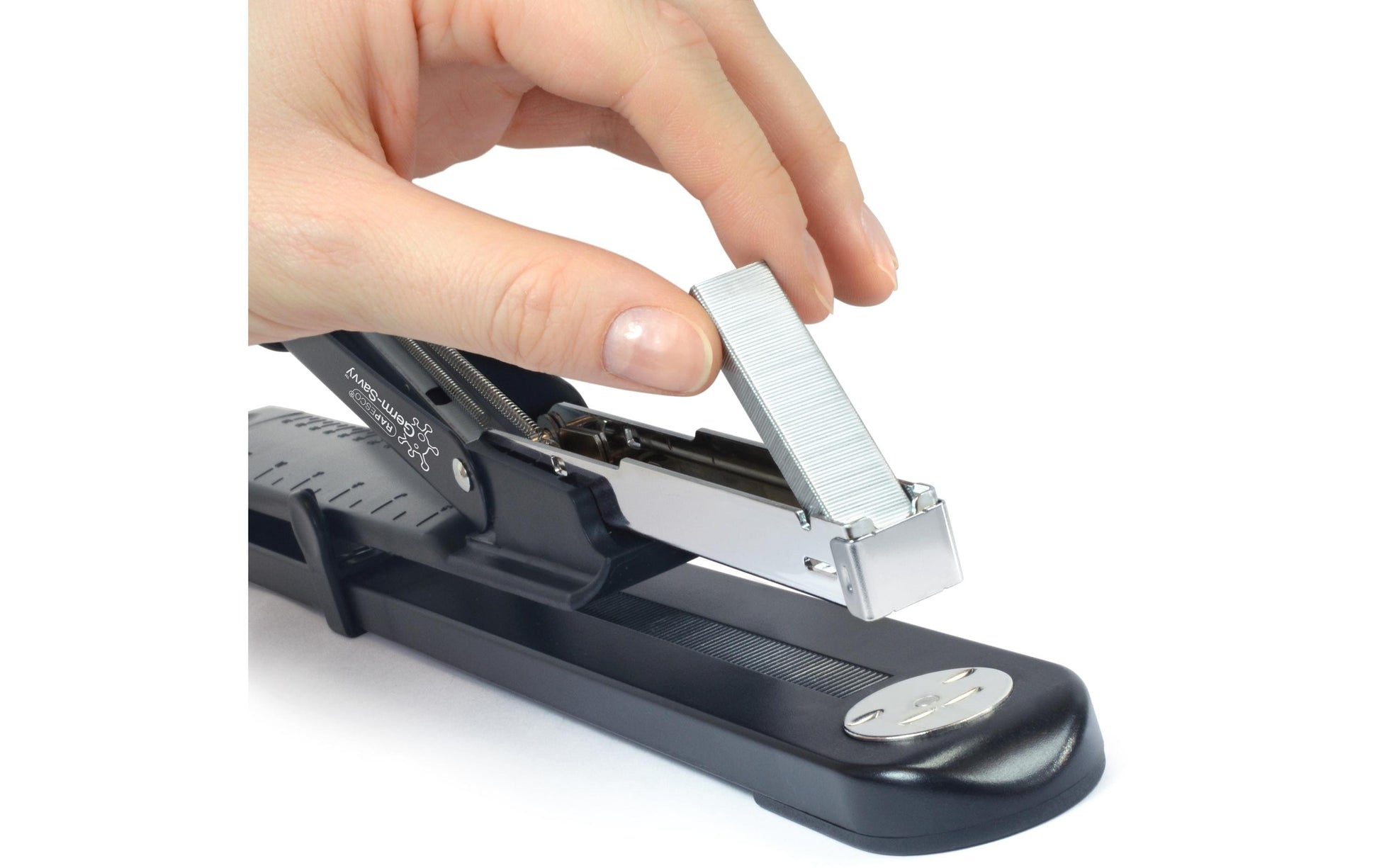 Rapesco Marlin Langarm Heftgerät – 25 Blatt, Flat Clinch, Schwarz