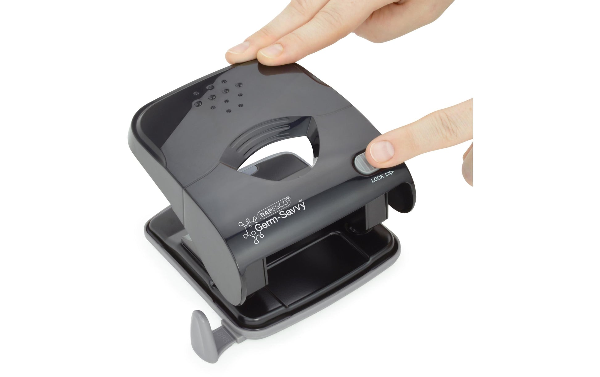 Rapesco Bürolocher X5-40ps ECO – 2-Loch, Lochabstand 80 mm, 40 Blatt – Schwarz