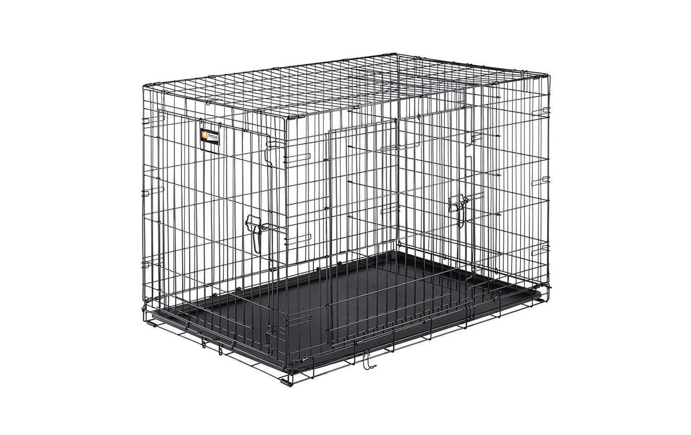 Ferplast Transportbox, faltbar – für Hunde – 108,5 × 76,8 × 72,7 cm – schwarz, Metall – Dog-Inn 105