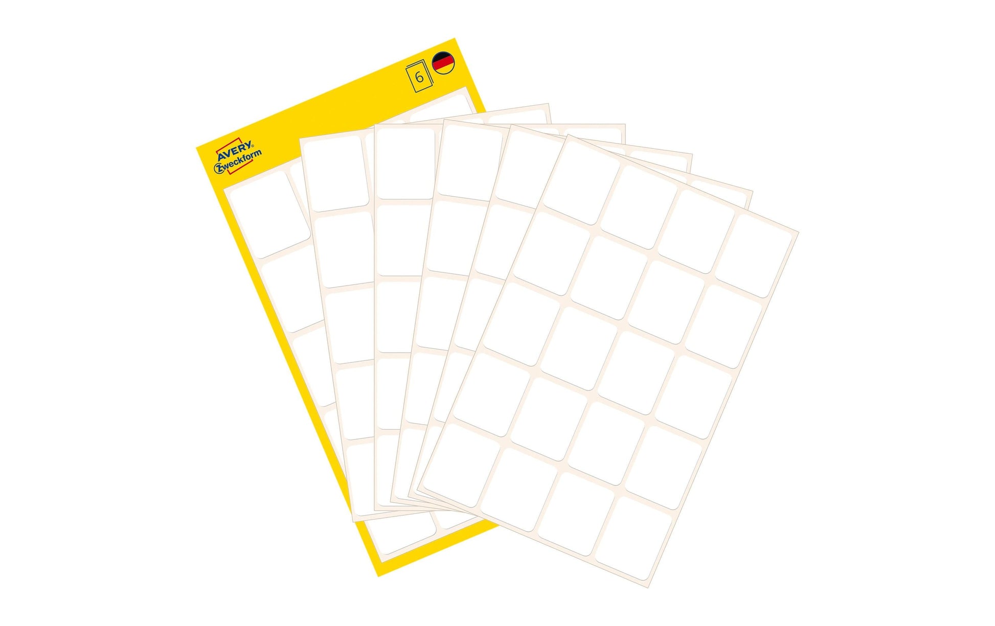 Avery Zweckform Haftetiketten – rechteckig 22 × 18 mm, permanent, weiss, 6 Blatt (120 Stk.)