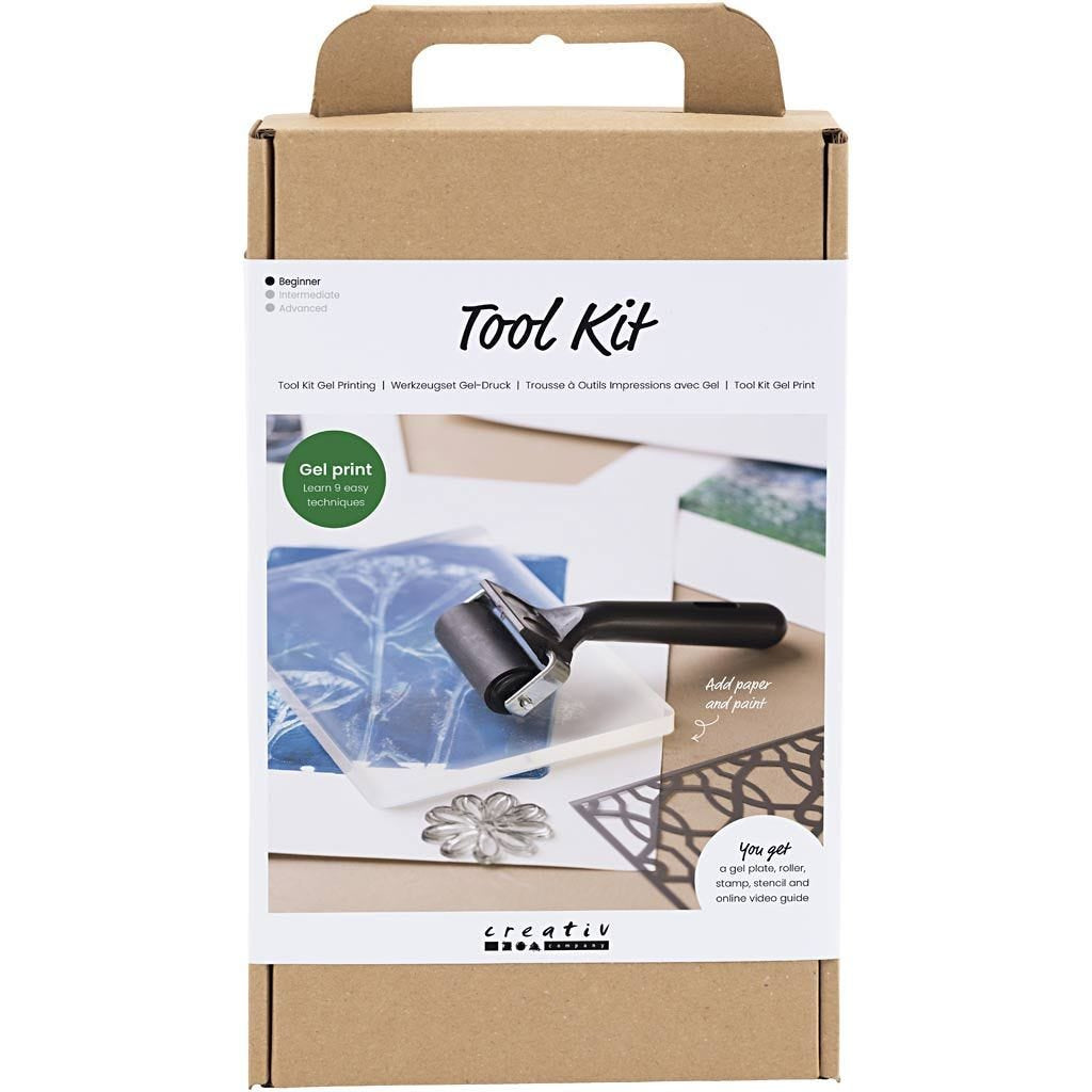 Creativ Company Farbwalzenset – Linoldruck – 1 Farbroller – Schwarz, Metallisch, Transparent