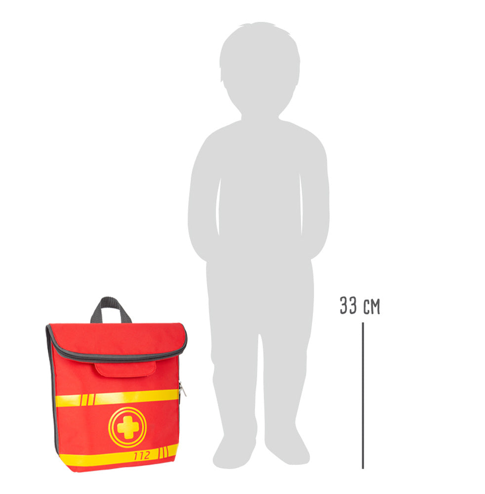 Small foot Notarztrucksack – Arzt – 25,0 × 26,0 × 10,0 cm – ab 3 J. – Stoff, Holz – mehrfarbig