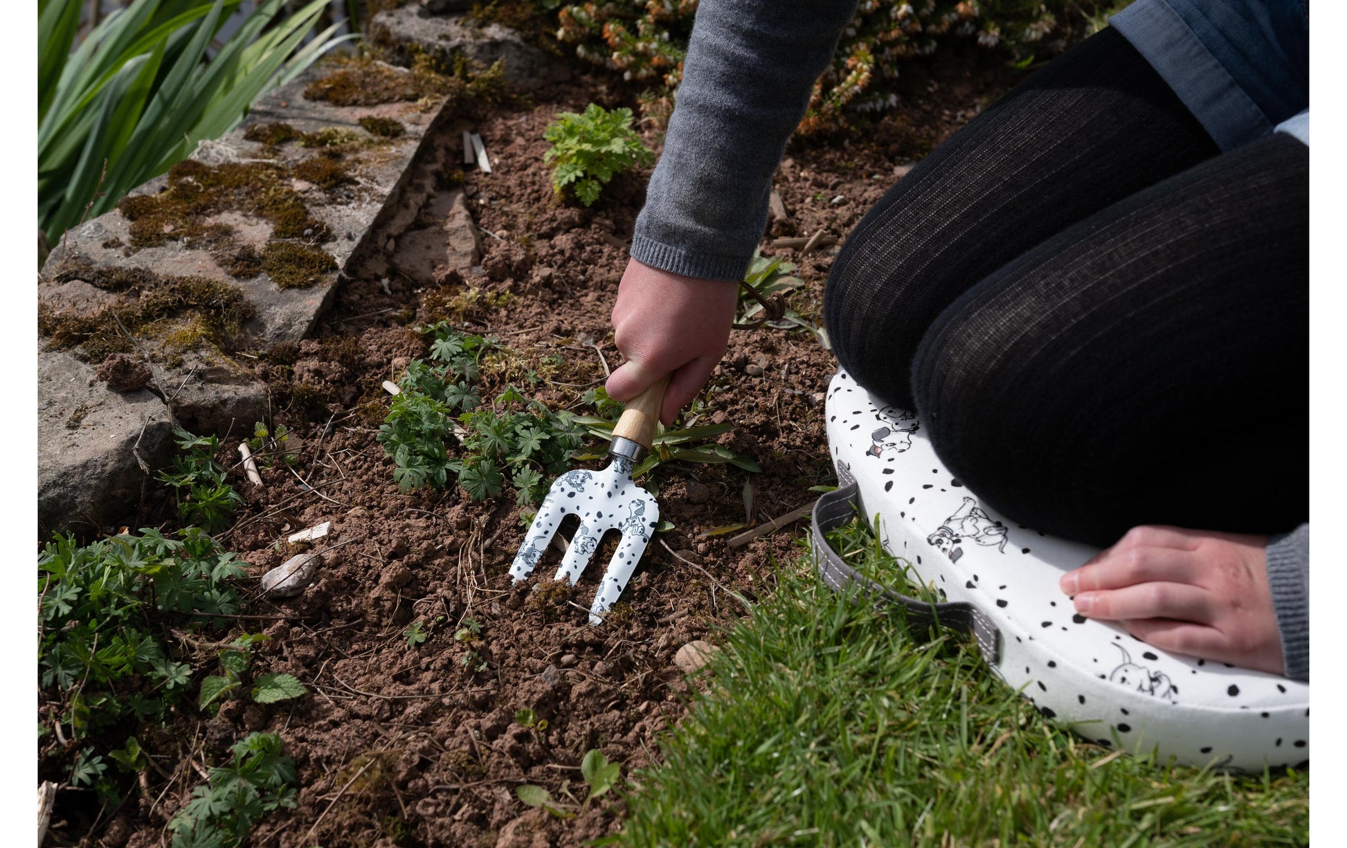 Jardinopia 101 Dalmatiner Gabel für Kinder – 3 Zähne, Edelstahlzähne – 1-teilig, Holzgriff
