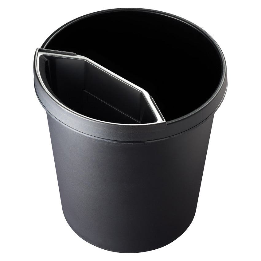 Helit Papierkorb the german – 18 l – Kunststoff, schwarz – Ø 315 × H 331 mm, schlagfest