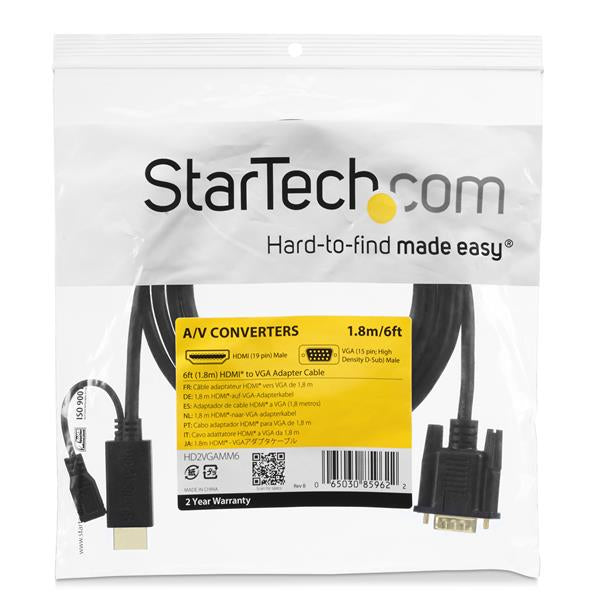 StarTech.com HDMI auf VGA Adapterkabel – 1,8 m