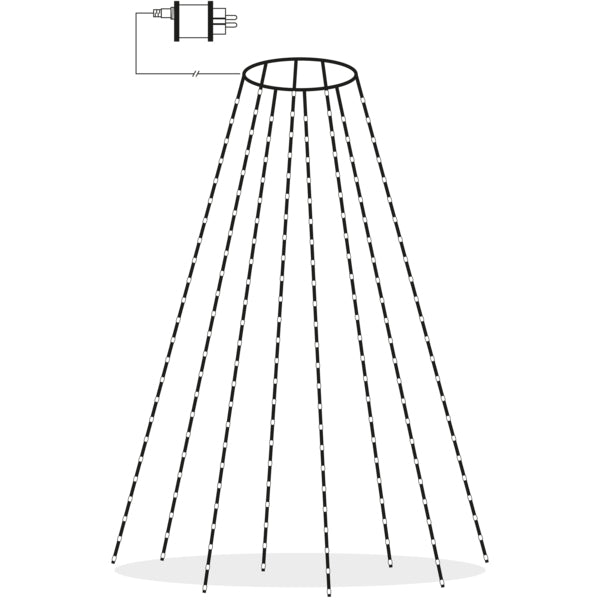 Star Trading Lichterkette Dew Drop Micro – 2 m, 160 LEDs, 3,2 W, Warmweiss, 2700 K, IP44, Kabelbetrieb, Grün