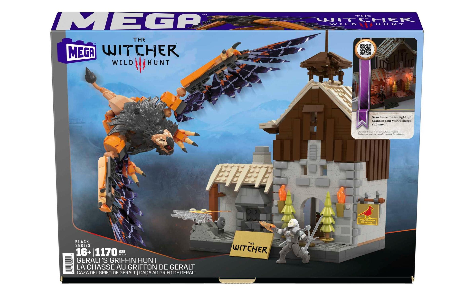 MEGA Geralts Greifjagd Bausatz – The Witcher – 1170-teilig – ab 12 J. – Kunststoff, mehrfarbig, CE