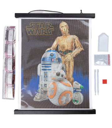CRAFT Buddy Crystal Art Scroll Droids – Diamond Painting Set – 35 × 45 cm – 7-teilig – ab 8 Jahren