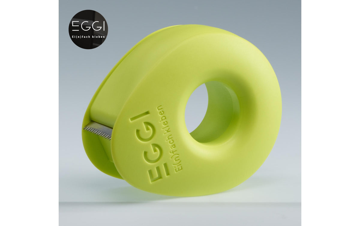 Eggi Handabroller – für Klebeband bis 19 mm × 10 m, Kunststoff (recycelt), Gelbgrün