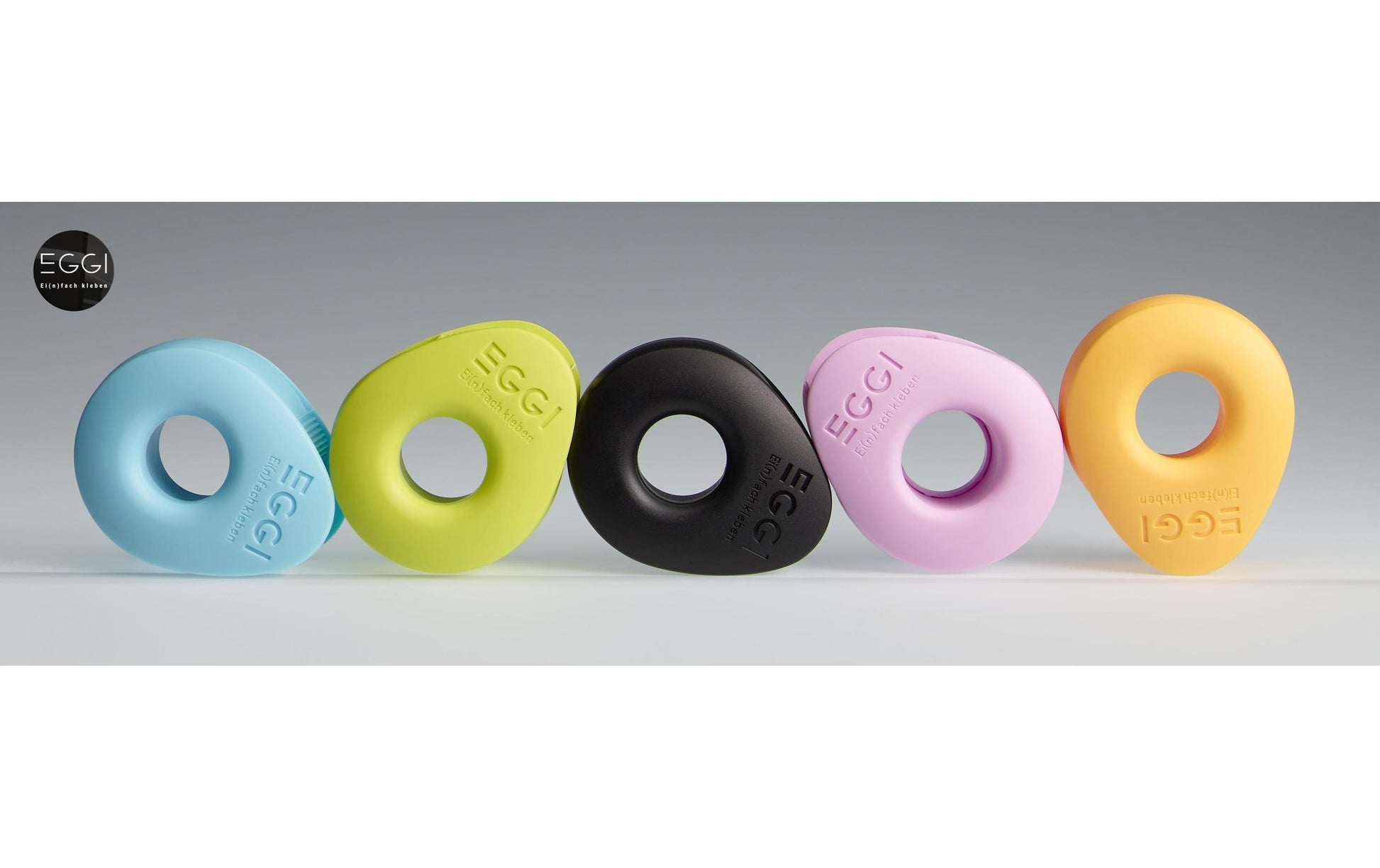 EGGI Handabroller – für Klebeband bis 19 mm × 10 m, Recycling-Kunststoff, Blau