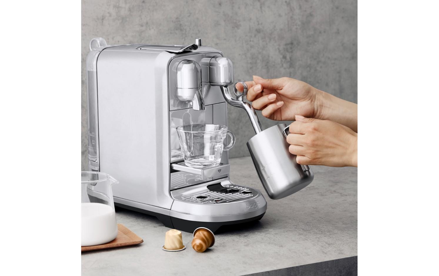 Sage Creatista Plus SNE800BSS4QEU1 Kapselmaschine – für Nespresso, 1,5 l, silber