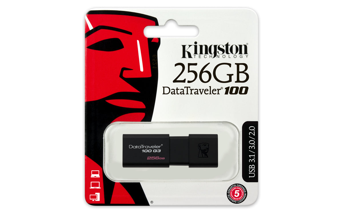 Kingston Technology Kingston DataTraveler 100 G3 – 256 GB, USB 3.2 Gen 1 (USB‑A), 130 MB/s