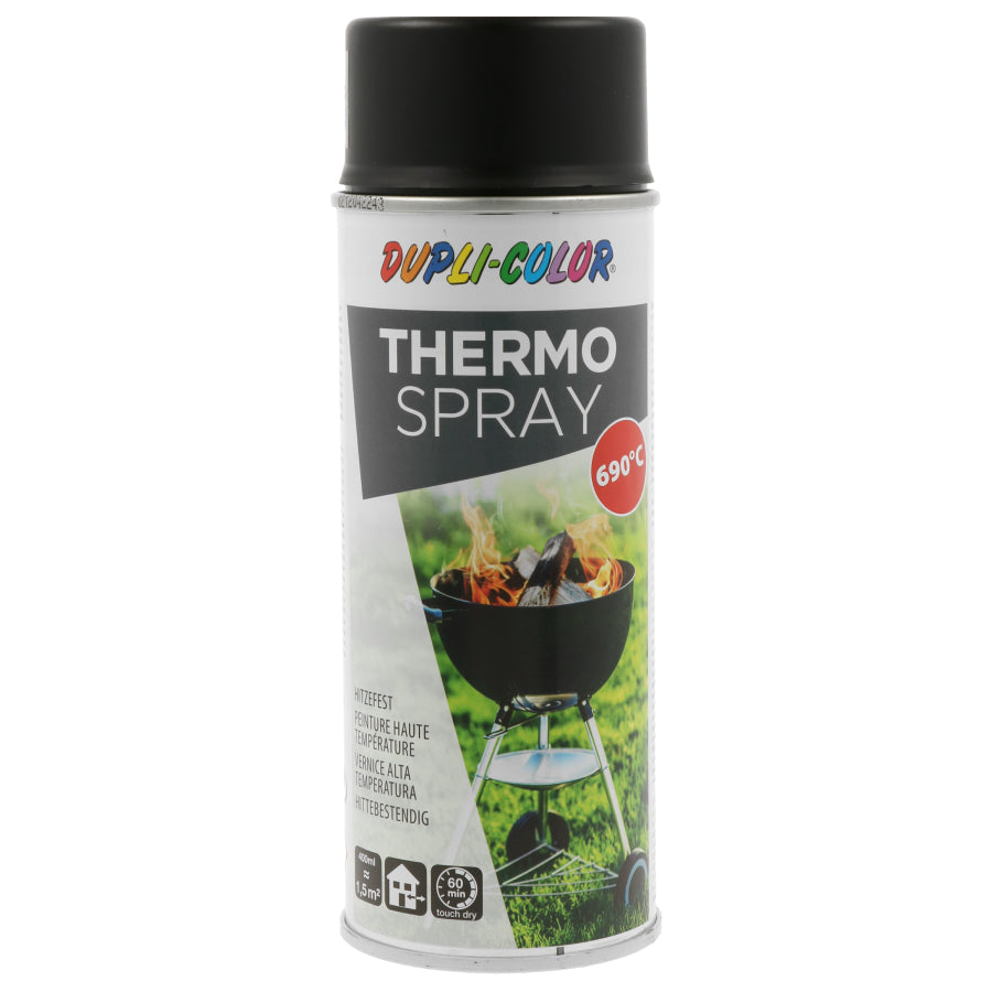 Dupli-Color Hitzebeständiges Farbspray – Schwarz, matt – 400 ml – für Metall
