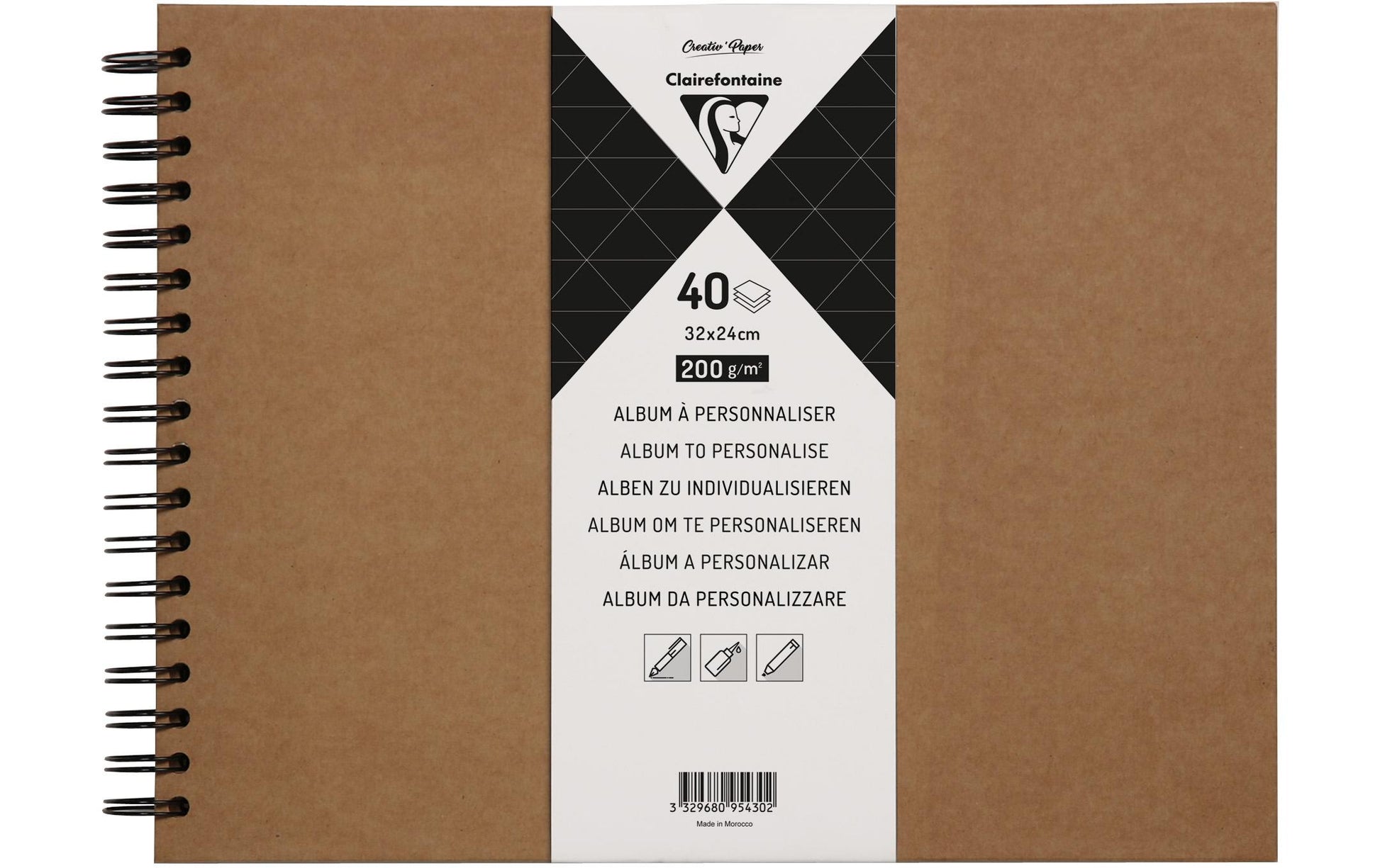 Clairefontaine Fotoalbum – Braun, Spiralbindung, Papier, 320 × 240 mm
