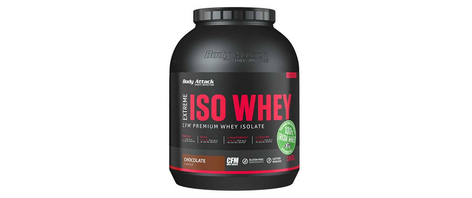 Body Attack Whey Protein Extreme Iso Schokolade – glutenfrei – 1,8 kg