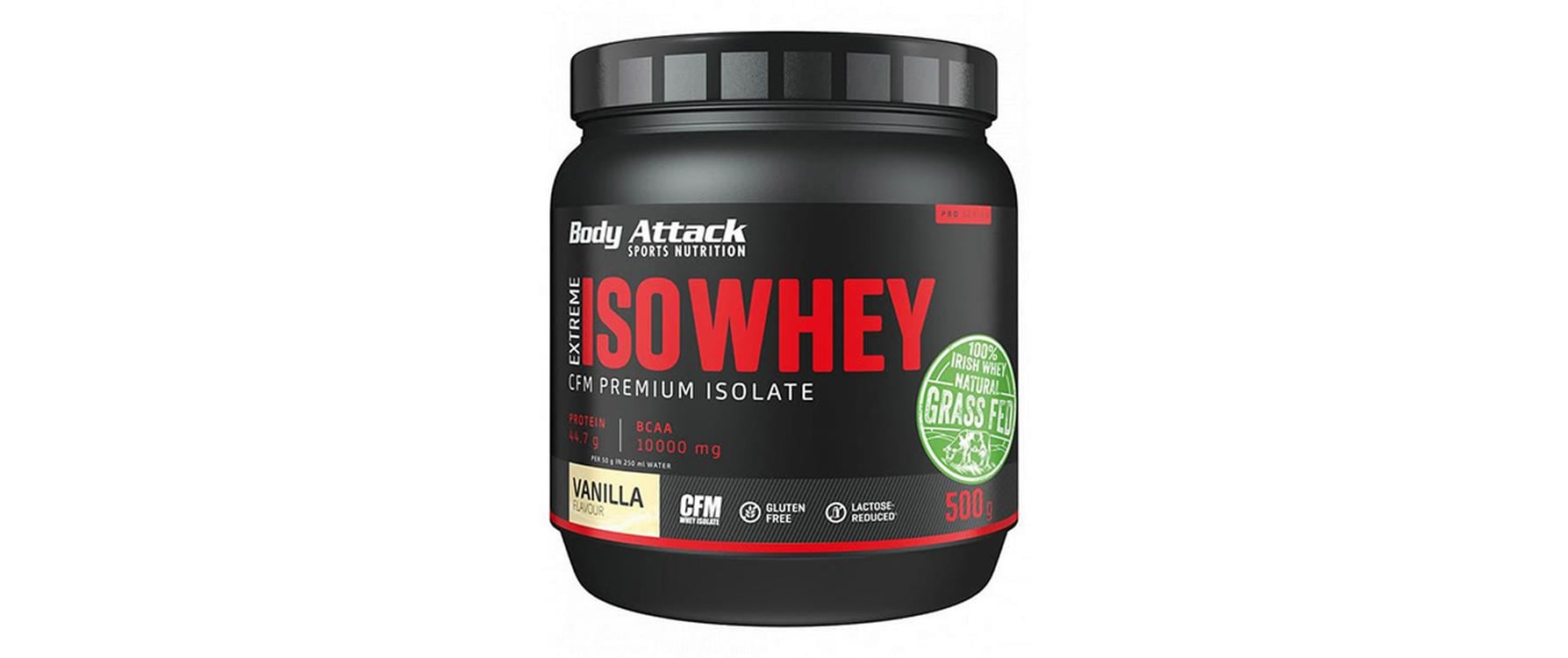 Body Attack Whey Protein Isolat Vanille – glutenfrei – 500 g