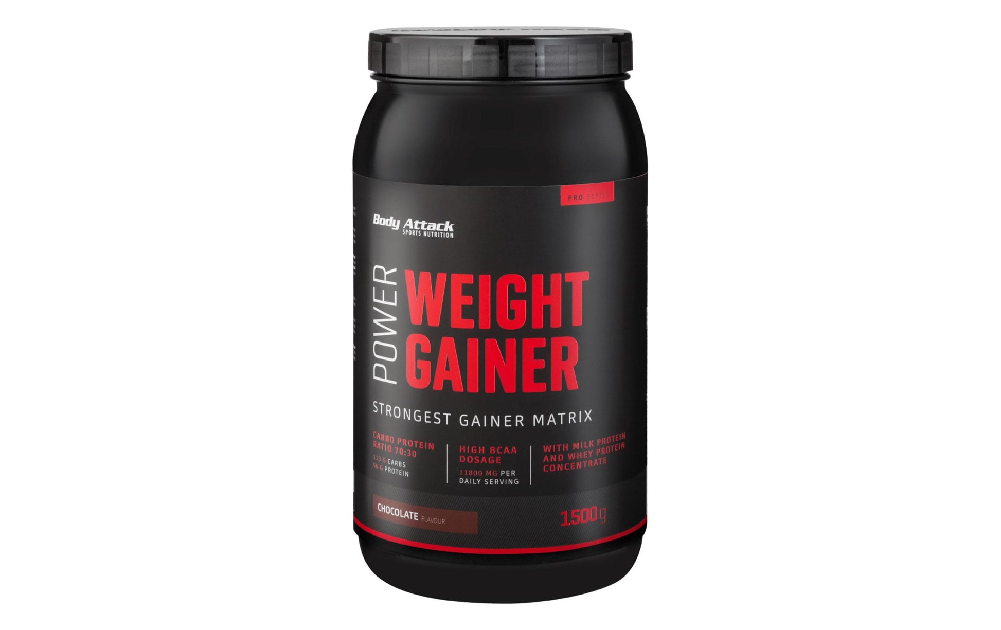 Body Attack Weight Gainer Pulver Schokolade – glutenfrei – 1,5 kg
