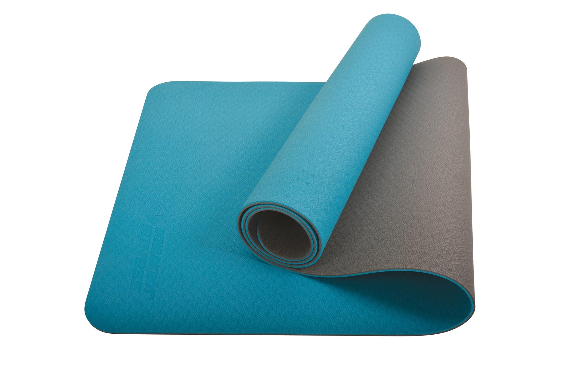 Schildkröt Fitness Yogamatte – rutschfest, mit Tragetasche – 183 × 61 cm, 4 mm – Anthrazit, Blau, Türkis